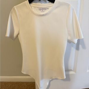 Good American Ivory Short Sleeve Bodysuit